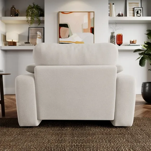Snuggle Sofa with Feather Arms - Ivory, Fabric