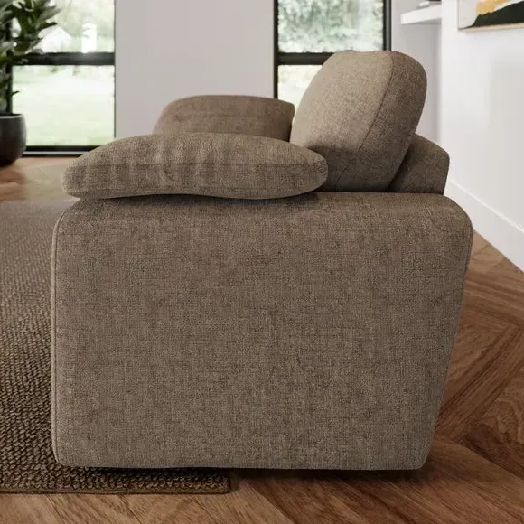 Snuggle Sofa with Feather Arms - Natural, Chenille