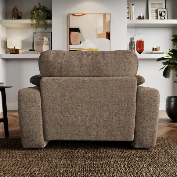 Snuggle Sofa with Feather Arms - Natural, Chenille