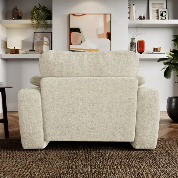 Snuggle Sofa with Feather Arms - Natural, Chenille