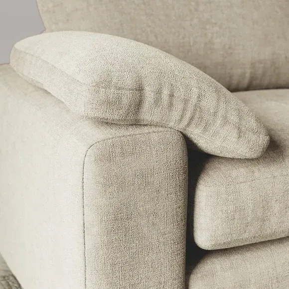 Snuggle Sofa with Feather Arms - Natural, Chenille