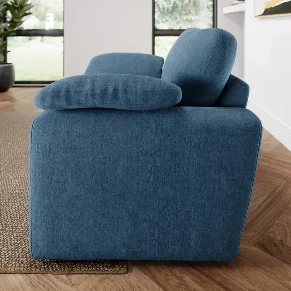 Snuggle Sofa with Feather Arms - Navy, Chenille