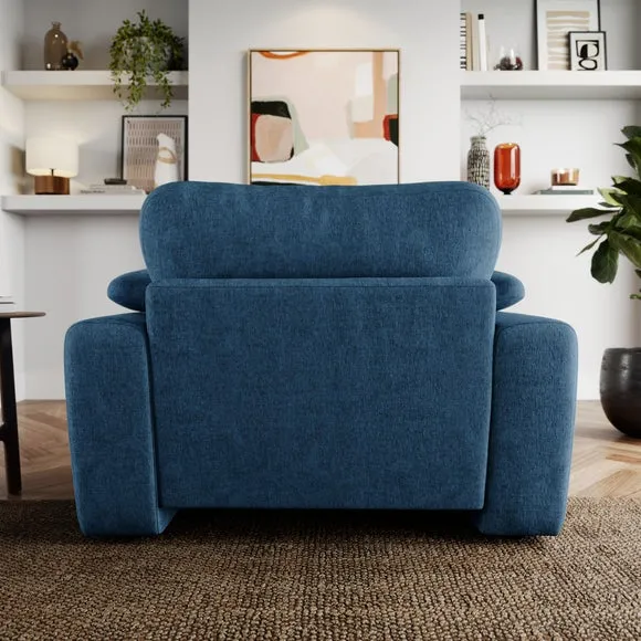 Snuggle Sofa with Feather Arms - Navy, Chenille