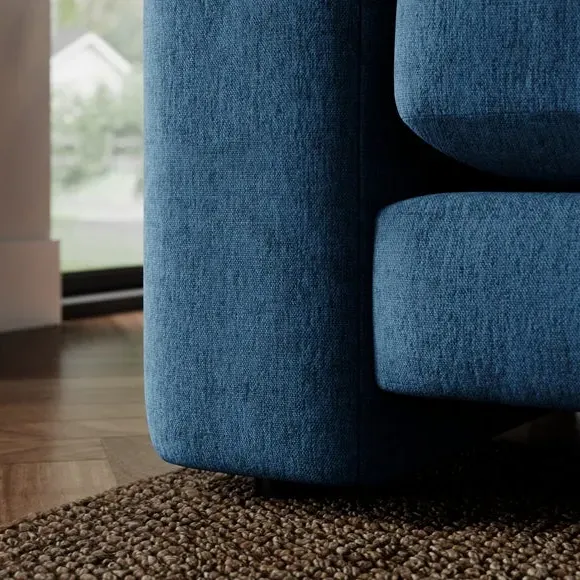 Snuggle Sofa with Feather Arms - Navy, Chenille