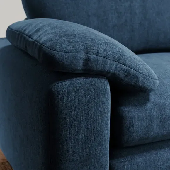 Snuggle Sofa with Feather Arms - Navy, Chenille