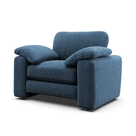 Snuggle Sofa with Feather Arms - Navy, Chenille
