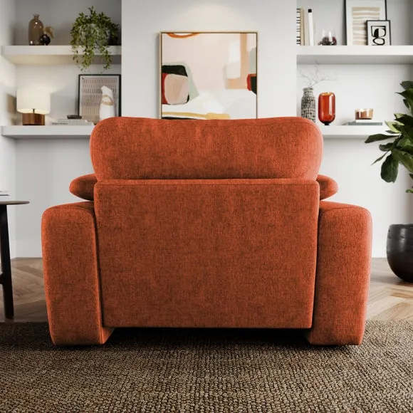 Snuggle Sofa with Feather Arms - Orange, Chenille