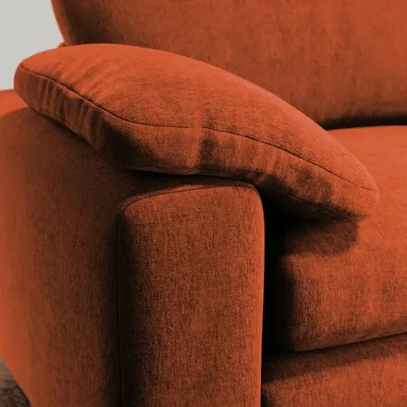 Snuggle Sofa with Feather Arms - Orange, Chenille