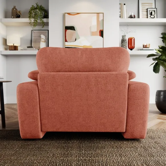 Snuggle Sofa with Feather Arms - Terracotta, Chenille