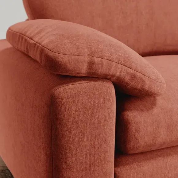 Snuggle Sofa with Feather Arms - Terracotta, Chenille