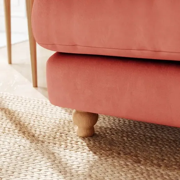 Snuggle Sofa with Fibre Filling - Coral, Velvet