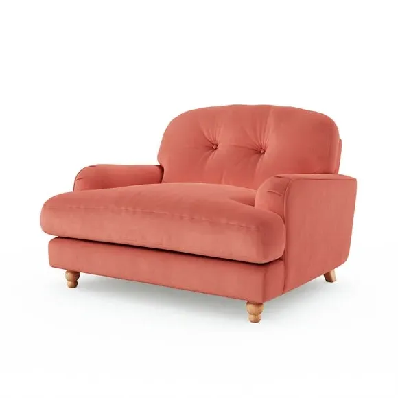Snuggle Sofa with Fibre Filling - Coral, Velvet