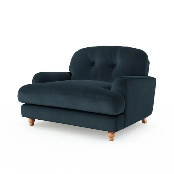 Snuggle Sofa with Fibre Filling - Navy, Velvet