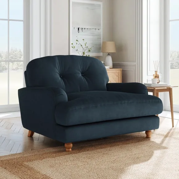 Snuggle Sofa with Fibre Filling - Navy, Velvet