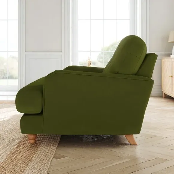 Snuggle Sofa with Fibre Filling - Olive, Velvet