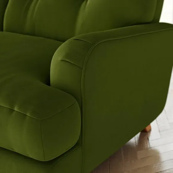 Snuggle Sofa with Fibre Filling - Olive, Velvet