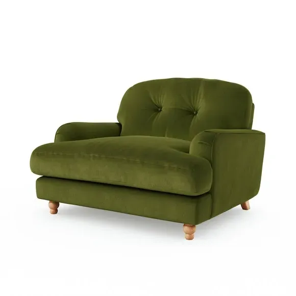 Snuggle Sofa with Fibre Filling - Olive, Velvet