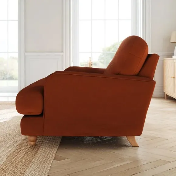 Snuggle Sofa with Fibre Filling - Orange, Velvet