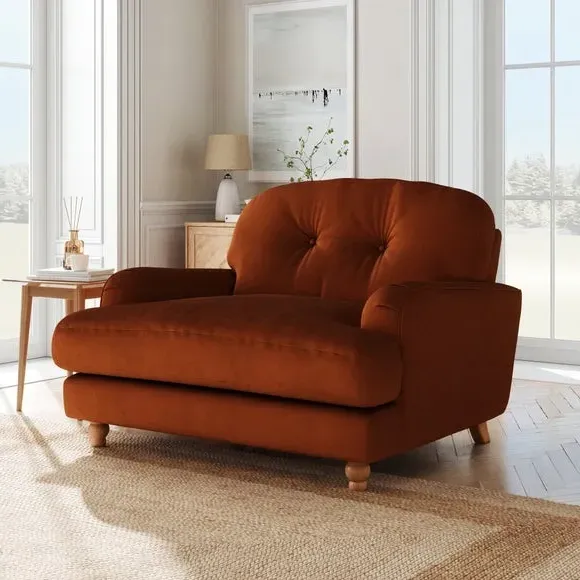 Snuggle Sofa with Fibre Filling - Orange, Velvet