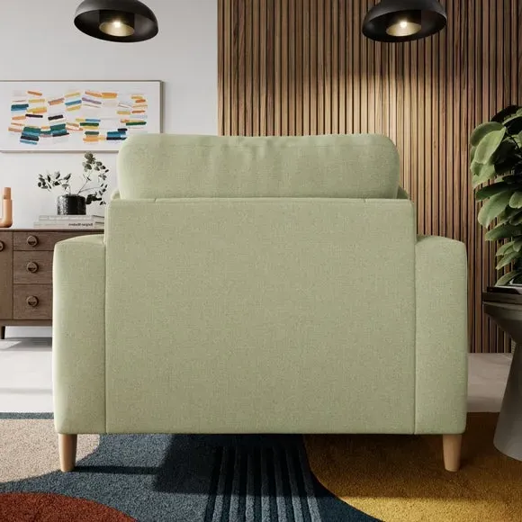 Snuggle Sofa with Square Arms - Green, Fabric