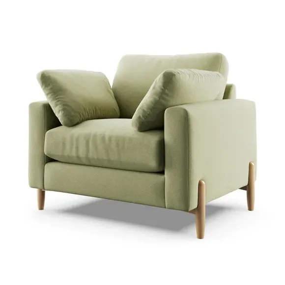Snuggle Sofa with Square Arms - Green, Fabric