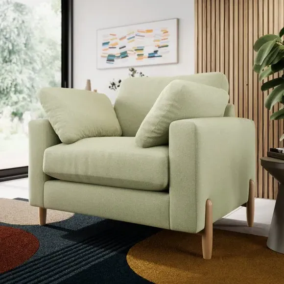 Snuggle Sofa with Square Arms - Green, Fabric image