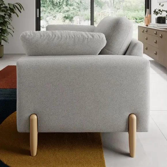 Snuggle Sofa with Square Arms - Grey, Fabric