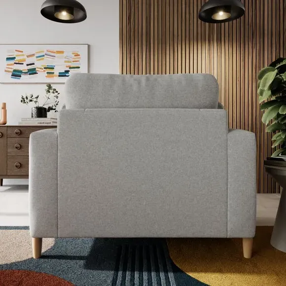 Snuggle Sofa with Square Arms - Grey, Fabric