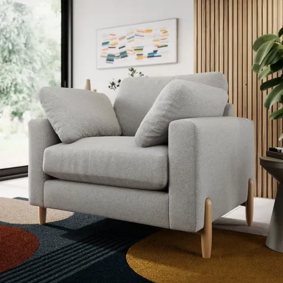 Snuggle Sofa with Square Arms - Grey, Fabric image