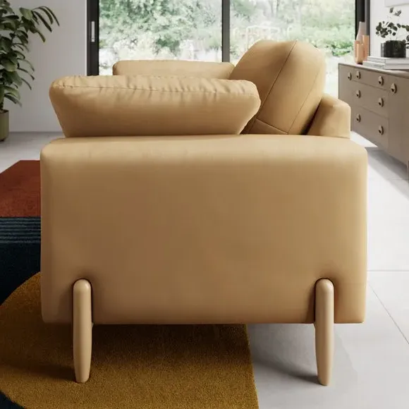 Snuggle Sofa with Square Arms - Honey, Velvet