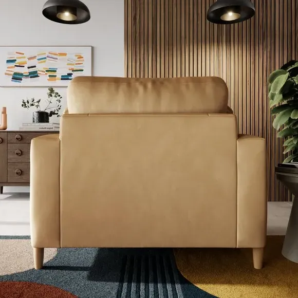 Snuggle Sofa with Square Arms - Honey, Velvet