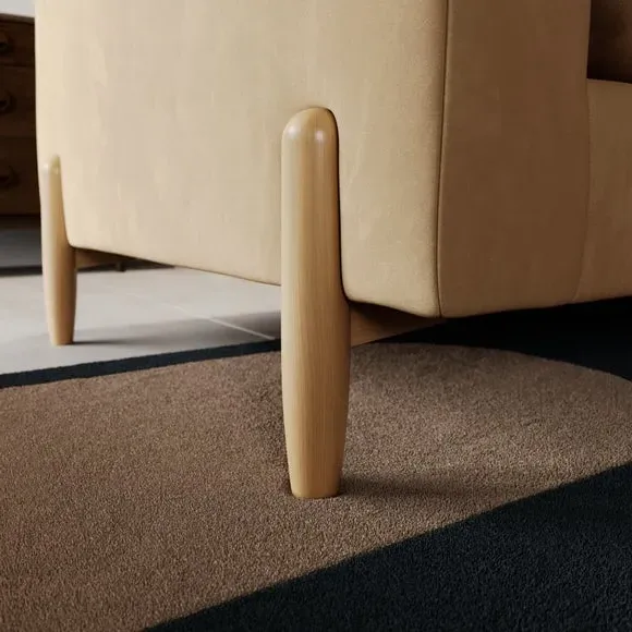 Snuggle Sofa with Square Arms - Honey, Velvet