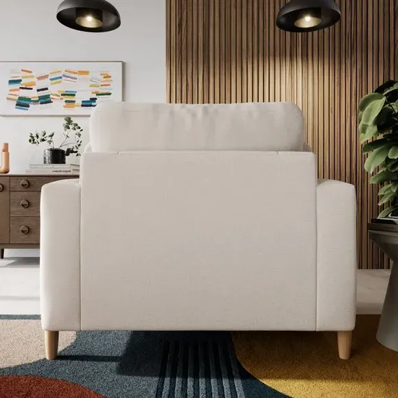 Snuggle Sofa with Square Arms - Natural, Fabric