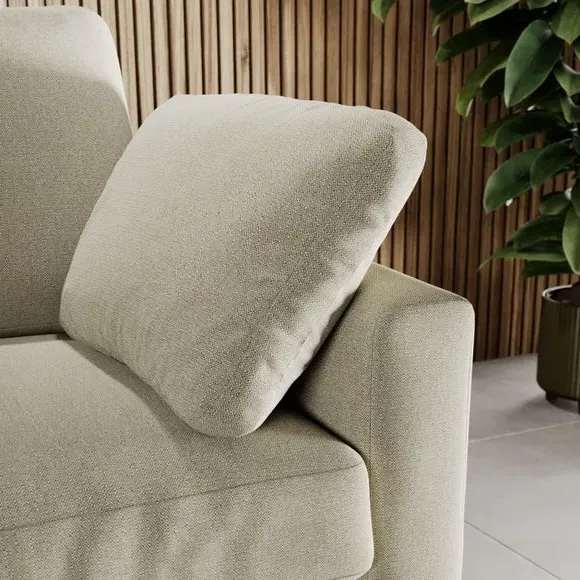 Snuggle Sofa with Square Arms - Natural, Fabric