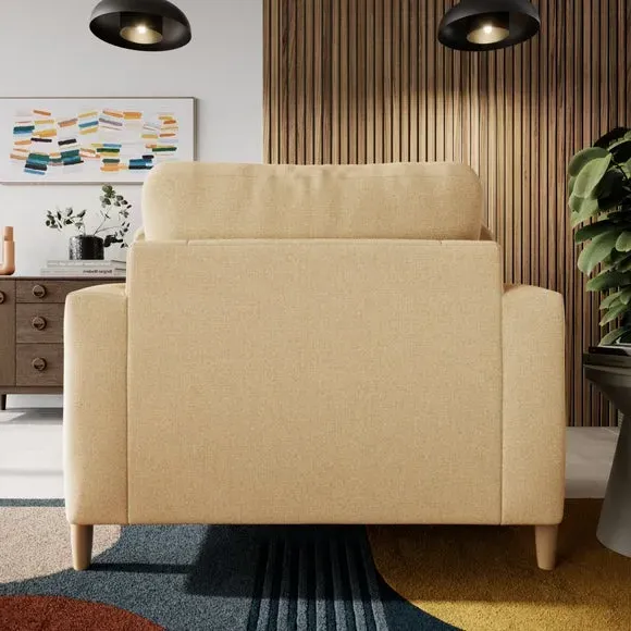 Snuggle Sofa with Square Arms - Ochre, Fabric
