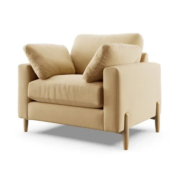 Snuggle Sofa with Square Arms - Ochre, Fabric