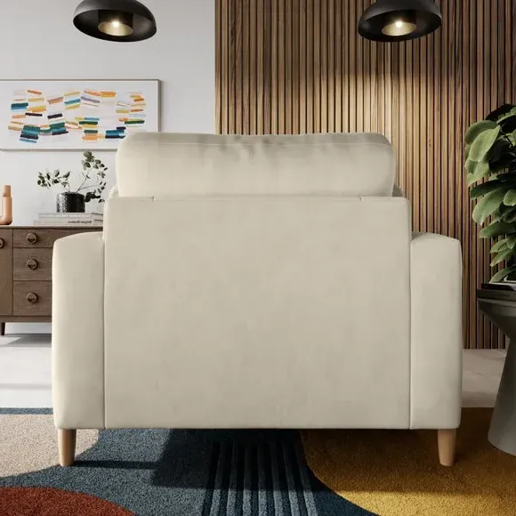 Snuggle Sofa with Square Arms - Sand, Velvet