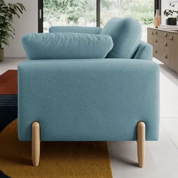 Snuggle Sofa with Square Arms - Teal, Fabric