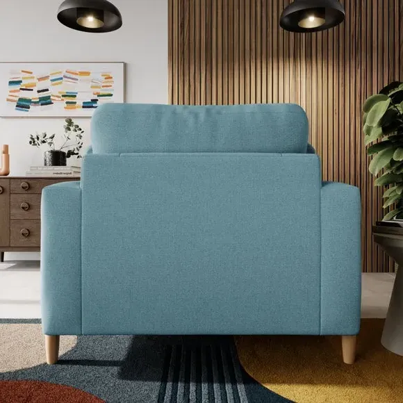 Snuggle Sofa with Square Arms - Teal, Fabric