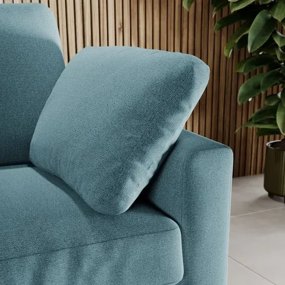 Snuggle Sofa with Square Arms - Teal, Fabric
