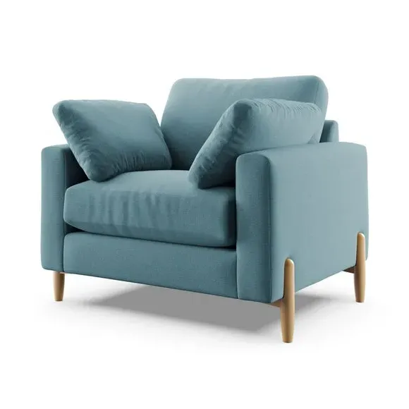 Snuggle Sofa with Square Arms - Teal, Fabric