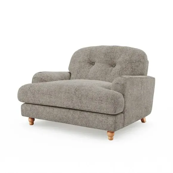 Snuggle Sofa with Wooden Legs - Mushroom, Chenille