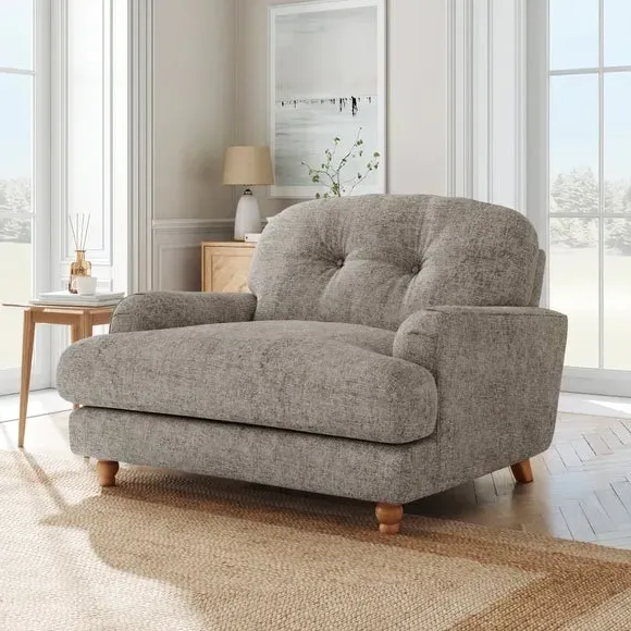 Snuggle Sofa with Wooden Legs - Mushroom, Chenille image