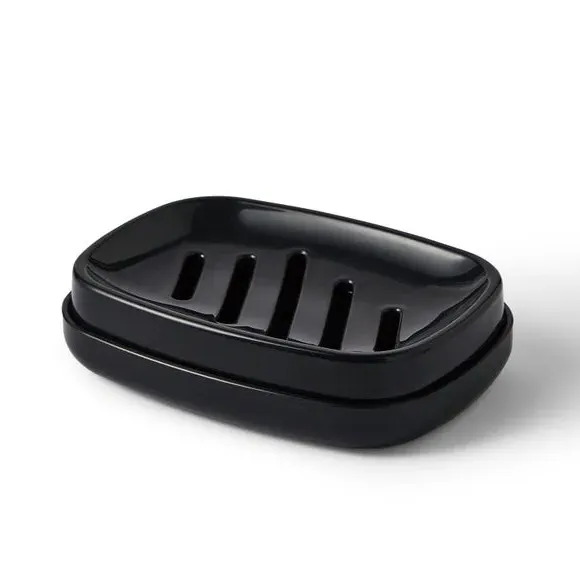 Soap Dish with Drainage - Black, Plastic