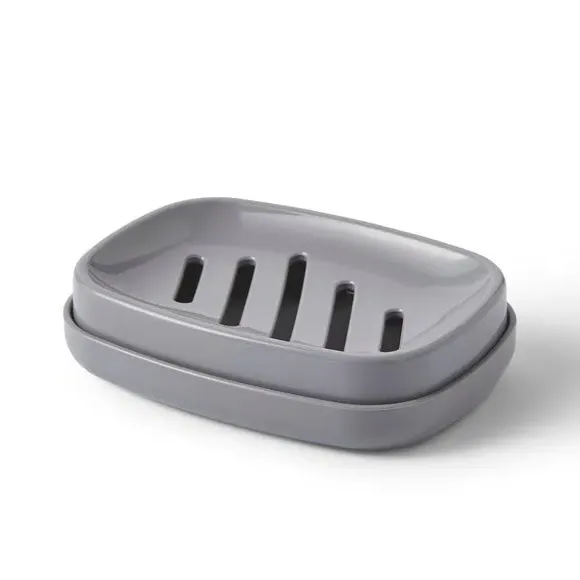 Soap Dish with Drainage - Grey, Plastic