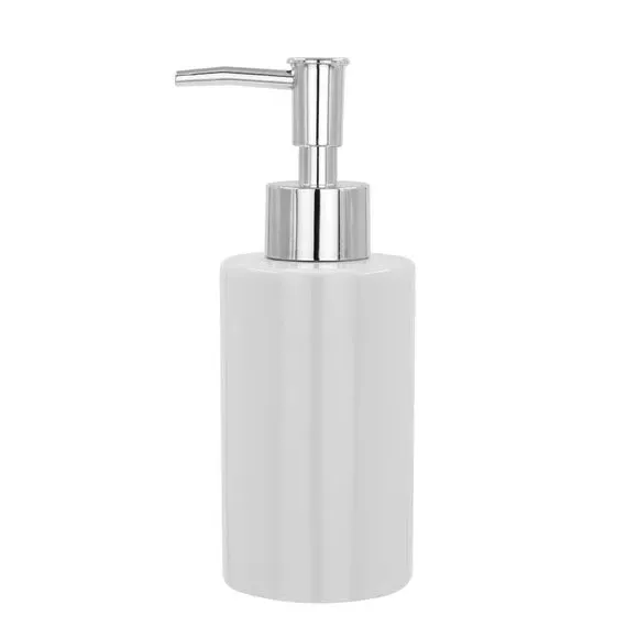 Soap Dispenser with Chrome Pump - White, Ceramic image