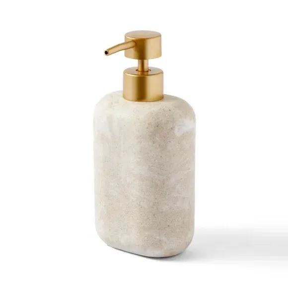 Soap Dispenser with Gold Pump - Cream, Resin
