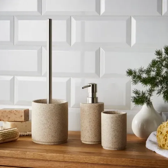 Soap Dispenser with Pump - Sandstone, Resin