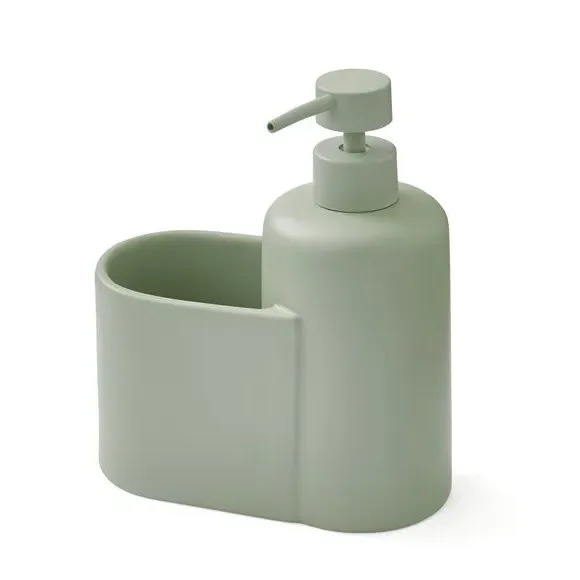 Soap Dispenser with Storage - Sage, Ceramic