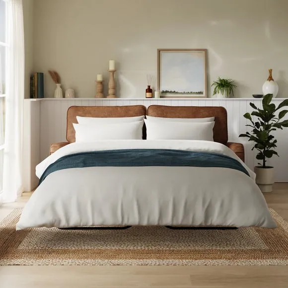 Sofa Bed with Pull-Out - Tan, Faux Leather image